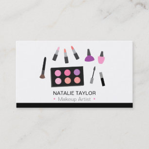 Cartes de visite d'artiste en maquillage de mode m