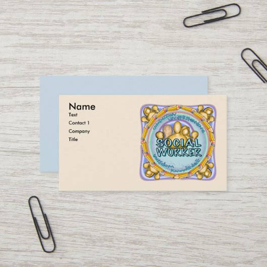 Cartes de visite d'assistant social  (Devant/Arrière en situation)