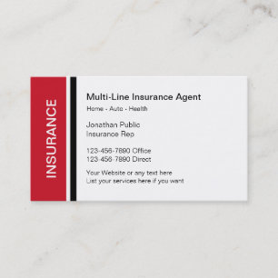 Cartes de visite d'assurance