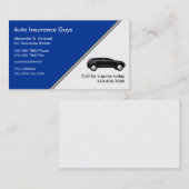 Cartes de visite d'assurance automobile (Devant / Derrière)