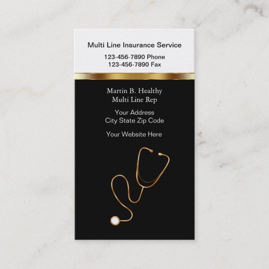 Cartes de visite d'assurance Médicales (Devant)