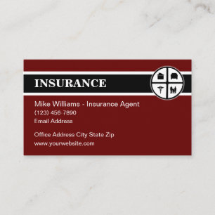 Cartes de visite d'assurance modernes uniques pour