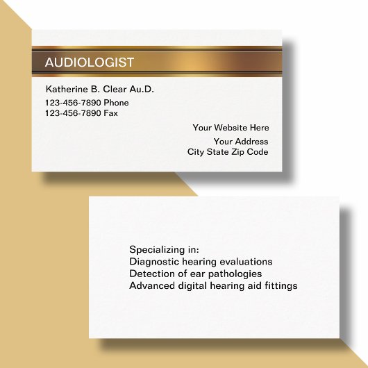 Cartes de visite d'audiologiste Classy Hearing