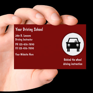 Cartes de visite d'auto-école