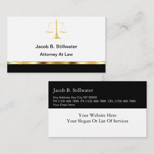 Cartes de visite d'avocat (Devant / Derrière)