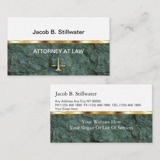 Cartes de visite d'avocat (Devant / Derrière)