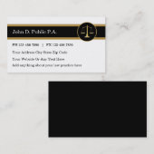 Cartes de visite d'avocat (Devant / Derrière)