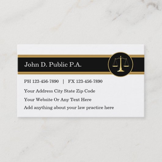 Cartes de visite d'avocat (Devant)