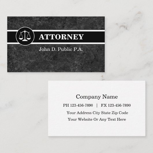 Cartes de visite d'avocat (Devant / Derrière)