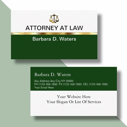 Cartes de visite d'avocat