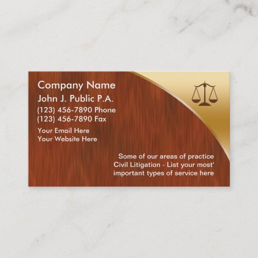 Cartes de visite d'avocat (Devant)