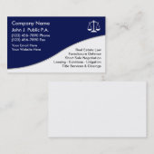 Cartes de visite d'avocat (Devant / Derrière)