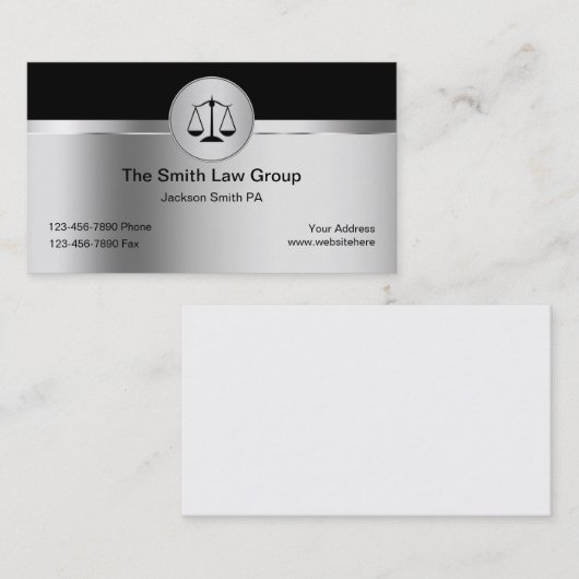 Cartes de visite d'avocat (Devant / Derrière)