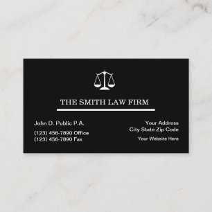 Cartes de visite d'avocat contemporain