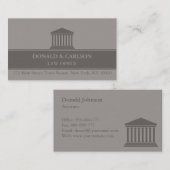 Cartes de visite d'avocat de palais de justice (Devant / Derrière)