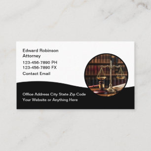 Cartes de visite d'avocat de style moderne et élég