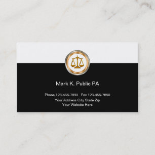Cartes de visite d'avocat élégantes