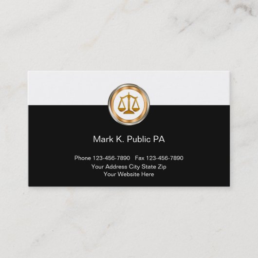Cartes de visite d'avocat élégantes (Devant)