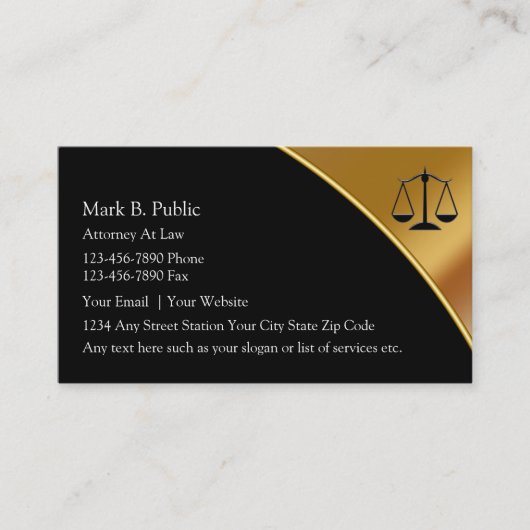 Cartes de visite d'avocat élégantes (Devant)