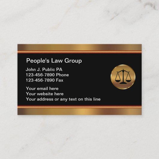Cartes de visite d'avocat élégantes (Devant)