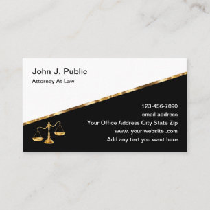 Cartes de visite d'avocat élégantes sur papier car