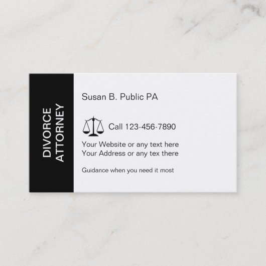 Cartes de visite d'avocat en divorce (Devant)