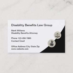 Cartes de visite d'avocat en prestations d'invalid