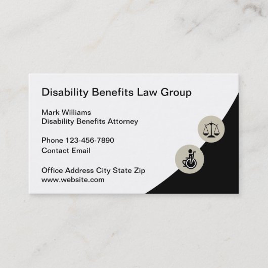 Cartes de visite d'avocat en prestations d'invalid (Devant)