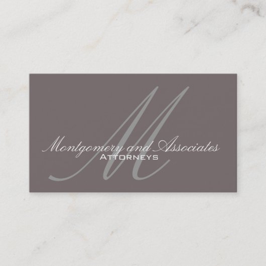 Cartes de visite d'avocat Monogram personnalisable (Devant)