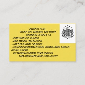 Cartes de visite de Babalawo