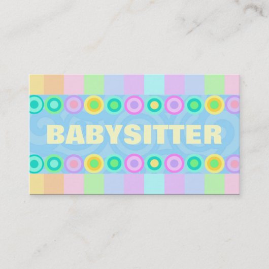 Cartes de visite de babysitter (Devant)