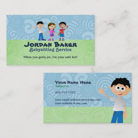 Cartes de visite de babysitter (Devant / Derrière)