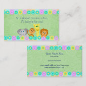 Cartes de visite de babysitter (Devant / Derrière)