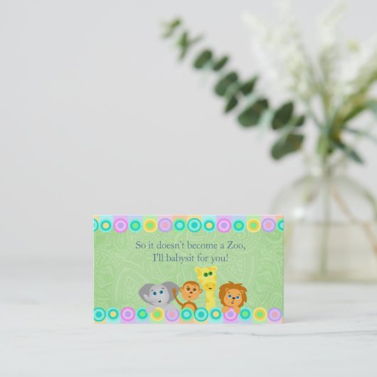 Cartes de visite de babysitter (Debout devant)