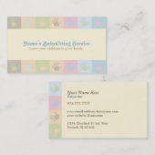 Cartes de visite de babysitter (Devant / Derrière)