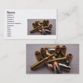 Cartes de visite de balle de laiton et d'avance (Devant / Derrière)