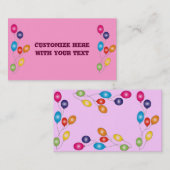 Cartes de visite de ballons roses (Devant / Derrière)