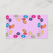 Cartes de visite de ballons roses (Dos)