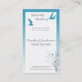 cartes de visite de bambou et d'oiseaux bleus (Dos)