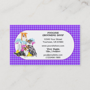 Cartes de visite de baquet de corgi pleins