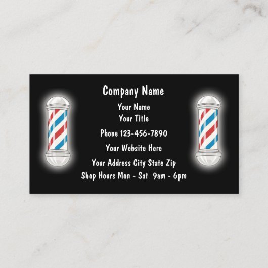 Cartes de visite de barbier (Devant)