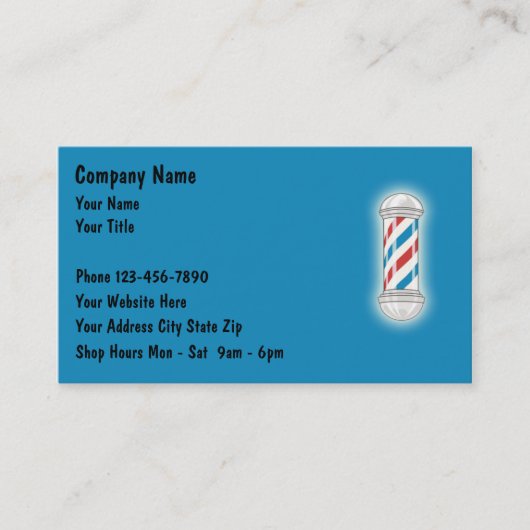 Cartes de visite de barbier (Devant)