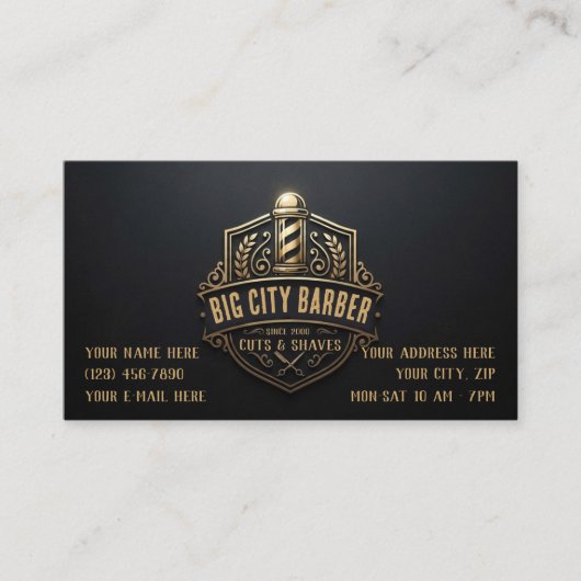 Cartes de visite de barbier (Devant)