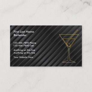 Cartes de visite de barman