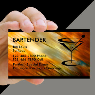 Cartes de visite de barman