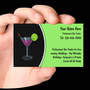 Cartes de visite de barman