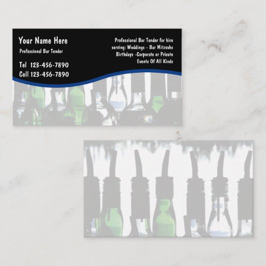 Cartes de visite de barman (Devant / Derrière)