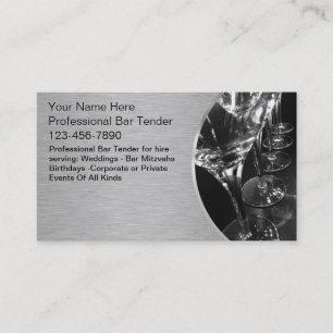 Cartes de visite de barman