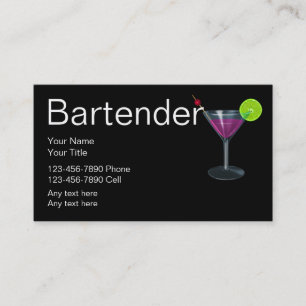 Cartes de visite de barman