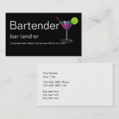 Cartes de visite de barman (Devant / Derrière)